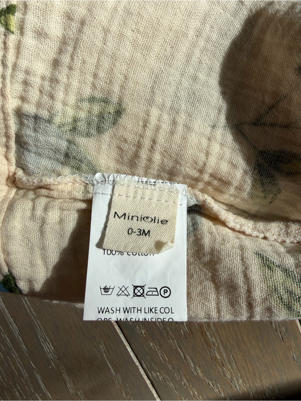 Miniolie Baby Blueberry Beige Kimono Romper Size 0-3 — image 3 of 4